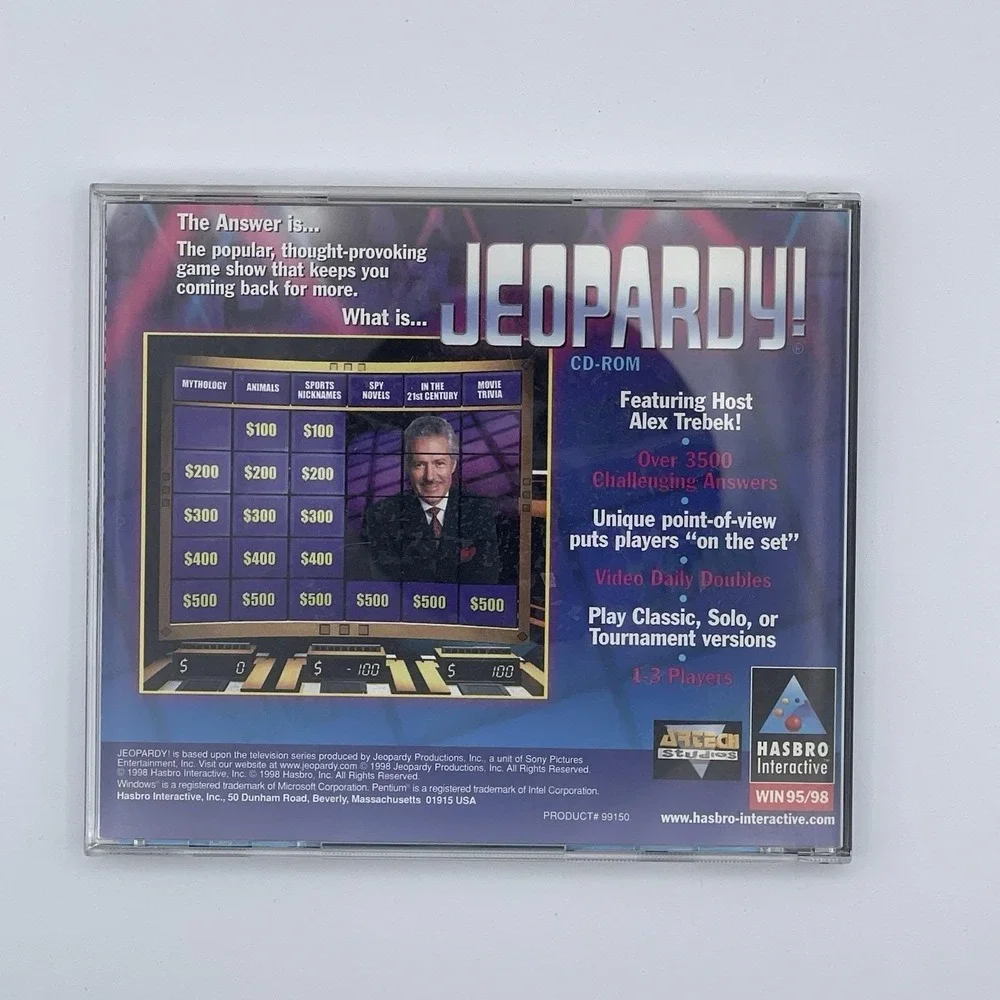 Jeopardy! CD-ROM PC Game‎ (1998) Hasbro Interactive Windows 95/98 Alex Trebek